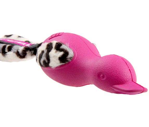 GiGwi Push to Mute Duck with Plush Tail Pink